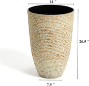 Stone-Finish Tall Round Planter Set