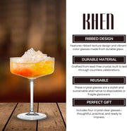 Ribbed Crystal-Clear Coupe Glass Set