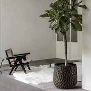 Relief-Cast Concrete Planter Set