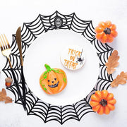 Black Spiderweb PVC Round Placemats Set