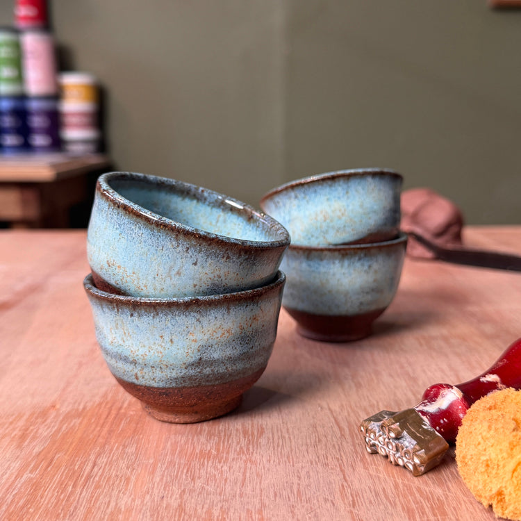 Wheel-Thrown Stoneware Espresso Cup Set