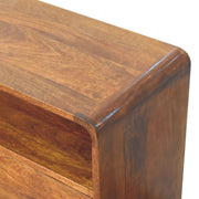 Curved Mango Wood Two-Drawer Nightstand