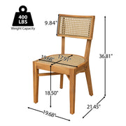 Acacia Wood Wicker Outdoor Dining Chair Set