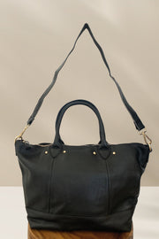 Pebbled Leather Structured Tote Bag