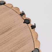 Wood Bead Round Wall Mirror