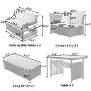 PE Rattan Sectional Outdoor Sofa Set