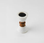 Marble Acacia Wood Candle Holder