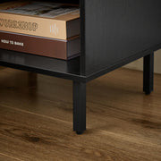 Grille-Door Mid-Century Nightstand Set — styled in a complete room vignette