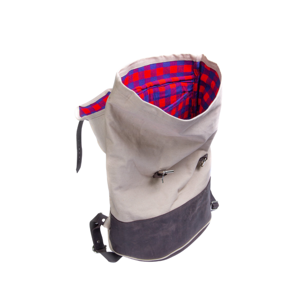 Hand-Stitched Leather Canvas Daypack