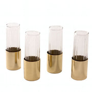 Fluted Glass Bud Vases, Set of 4