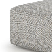 Herringbone Cotton Square Pouf