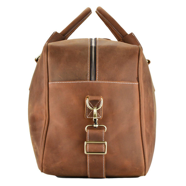 British Tan Leather Carry-On Duffle Bag