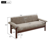 Bouclé Wood Frame Loveseat Sofa