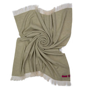 Merino Wool Herringbone Fringe Throw