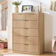 Fluted Wood-Grain Six-Drawer Dresser – chest (view 8) | Roost & Roam