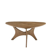Triangle-Top Cross-Base Wood Coffee Table — packaging and unboxing view