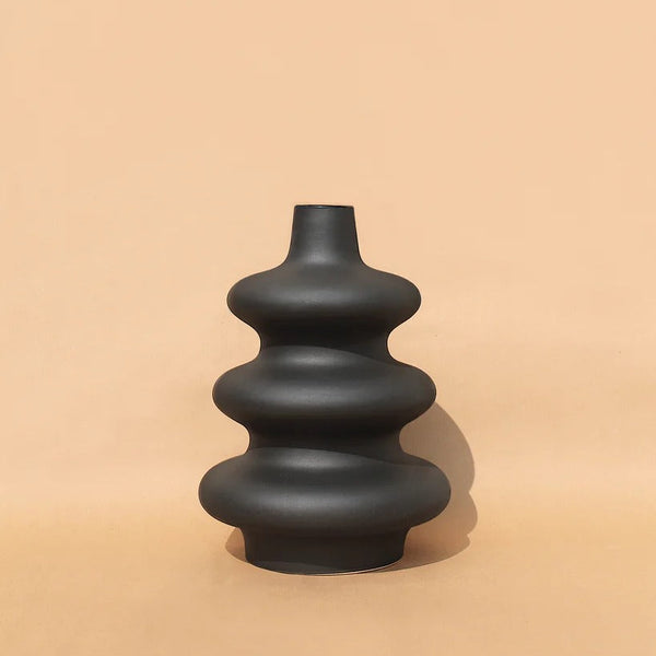 Stacked Contour Ceramic Vase