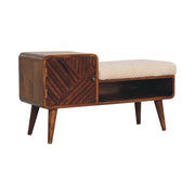 Carved Mango Wood Storage Bench