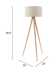 Beige & Natural Tripod Floor Lamp
