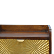 Chestnut Wood Gold-Front Nightstand
