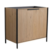 Fluted Wood-Grain Freestanding Bathroom Vanity