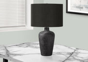 Grid-Impressed Ceramic Table Lamp