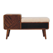 Carved Mango Wood Storage Bench