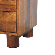 Chestnut Mango Wood Two-Drawer Nightstand