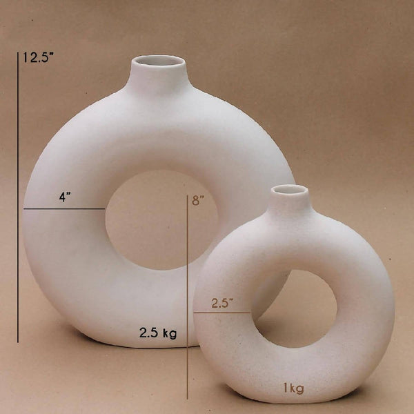 Matte Ceramic Ring Vase