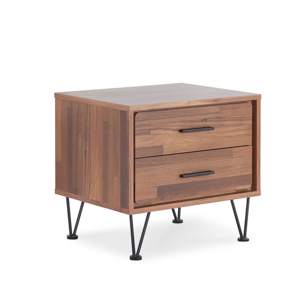 Two-Drawer Walnut-Finish Accent Table