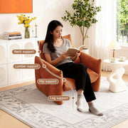 Button-Tufted Sherpa Accent Chair