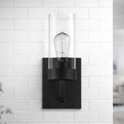 Black & Clear Glass Wall Sconce