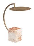 Brass Iron Side Table with Marble Base