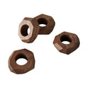 Faceted Walnut Napkin Ring Set