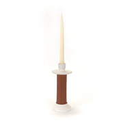 Recycled Leather Ceramic Candlestick