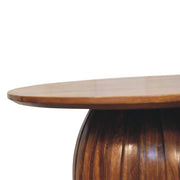 Fluted Round Mango Wood Coffee Table