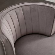 Channel-Tufted Velvet Swivel Chair