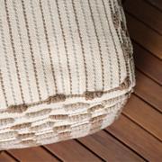 Square Handwoven Loop Jute Ottoman Pouf