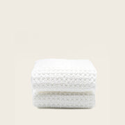 Waffle-Weave Cotton Bath Towel Set