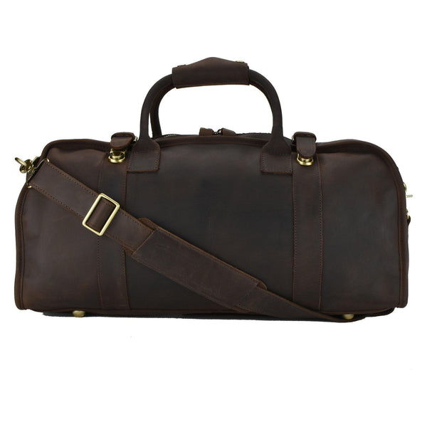 Dark Brown Leather Duffel Bag