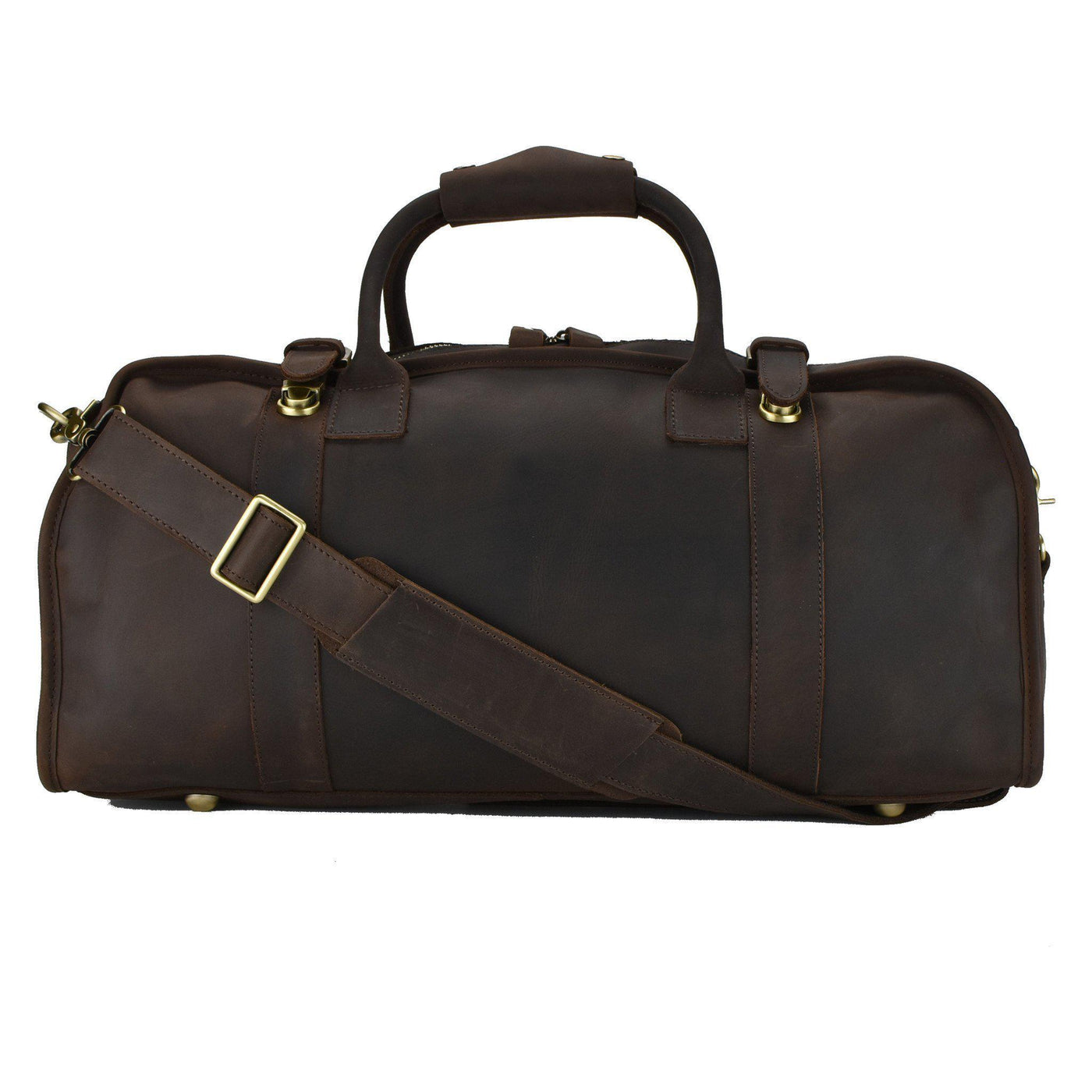 Dark Brown Leather Duffel Bag