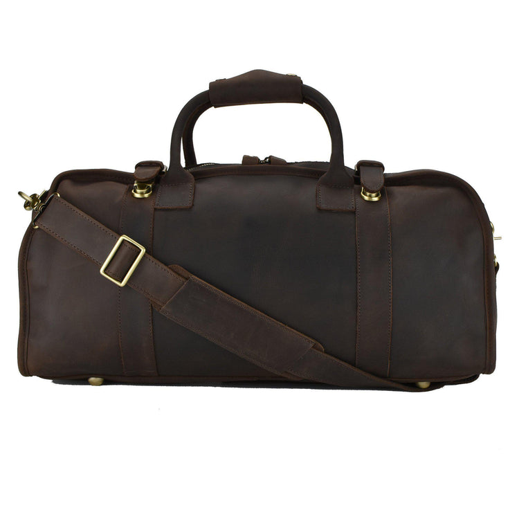 Dark Brown Leather Duffel Bag