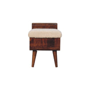 Carved Mango Wood Storage Bench