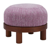Textured Fabric Round Ottoman