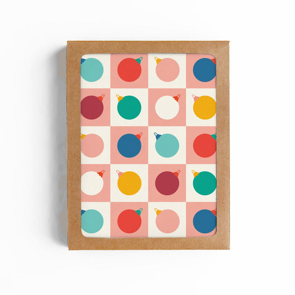 Checkerboard Ornament Holiday Card Set