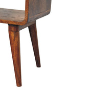 Curved Mango Wood Chestnut Nightstand