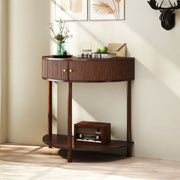 Half-Moon Fluted Console Table with Drawers