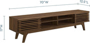 Slatted Walnut-Grain Media Console