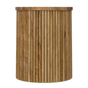Fluted Metal Rod Round Accent Table