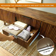 Reeded Wood Storage Bench